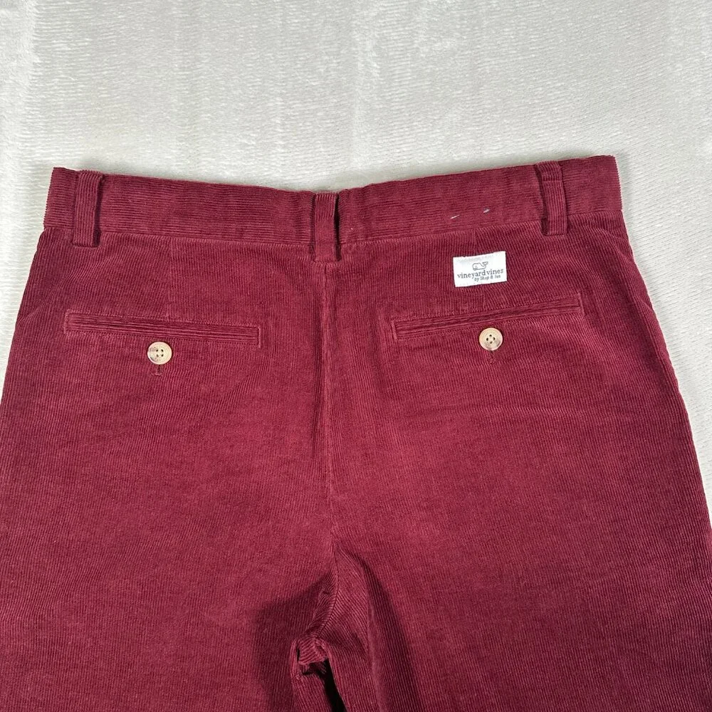 Vineyard Vines Pants Boys Size 18 Burgundy Corduroy Straight Legs Cotton Blend - Picture 12 of 12